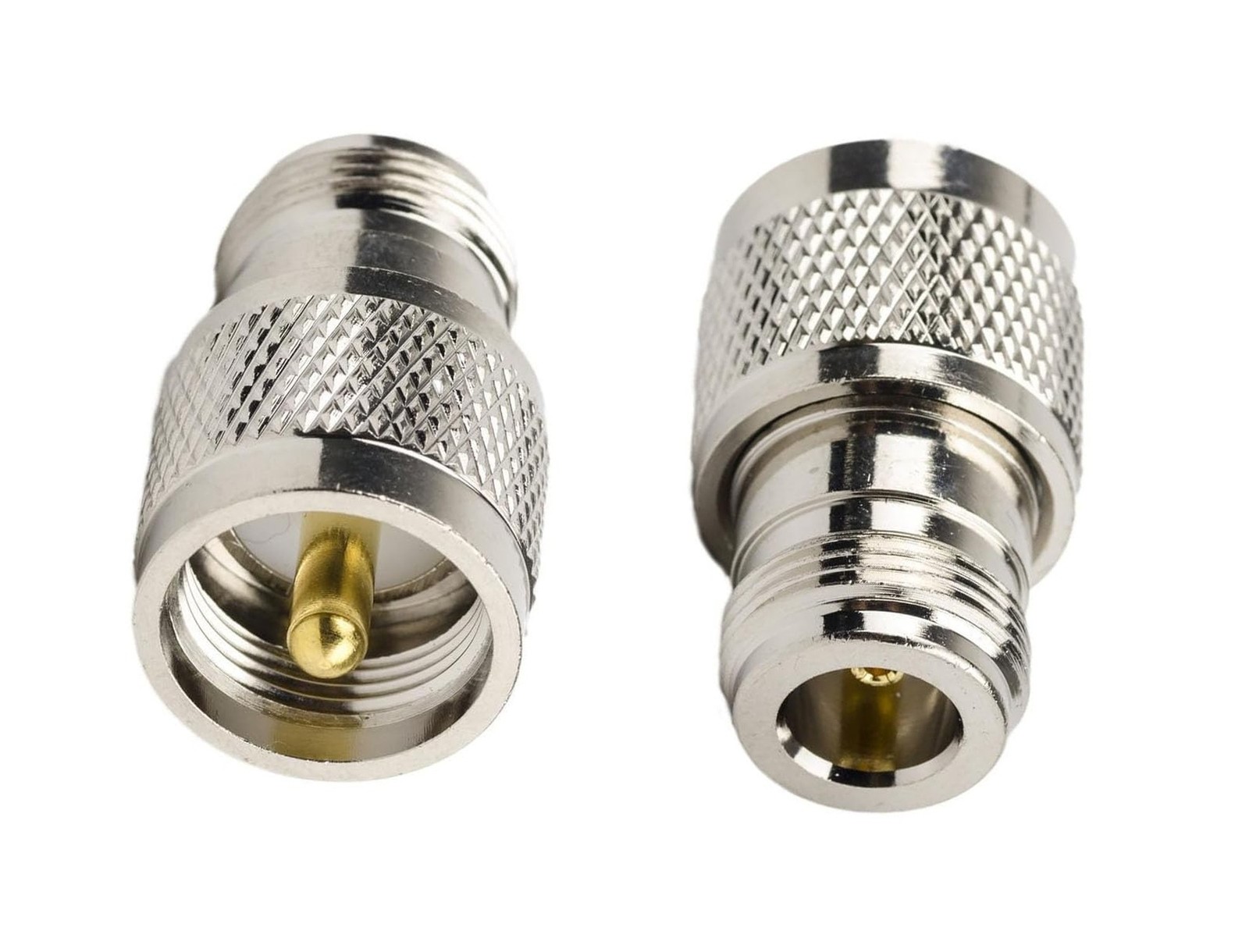 2-Pack RF Connector Adapter N Type Female to PL259 / SO239 Male