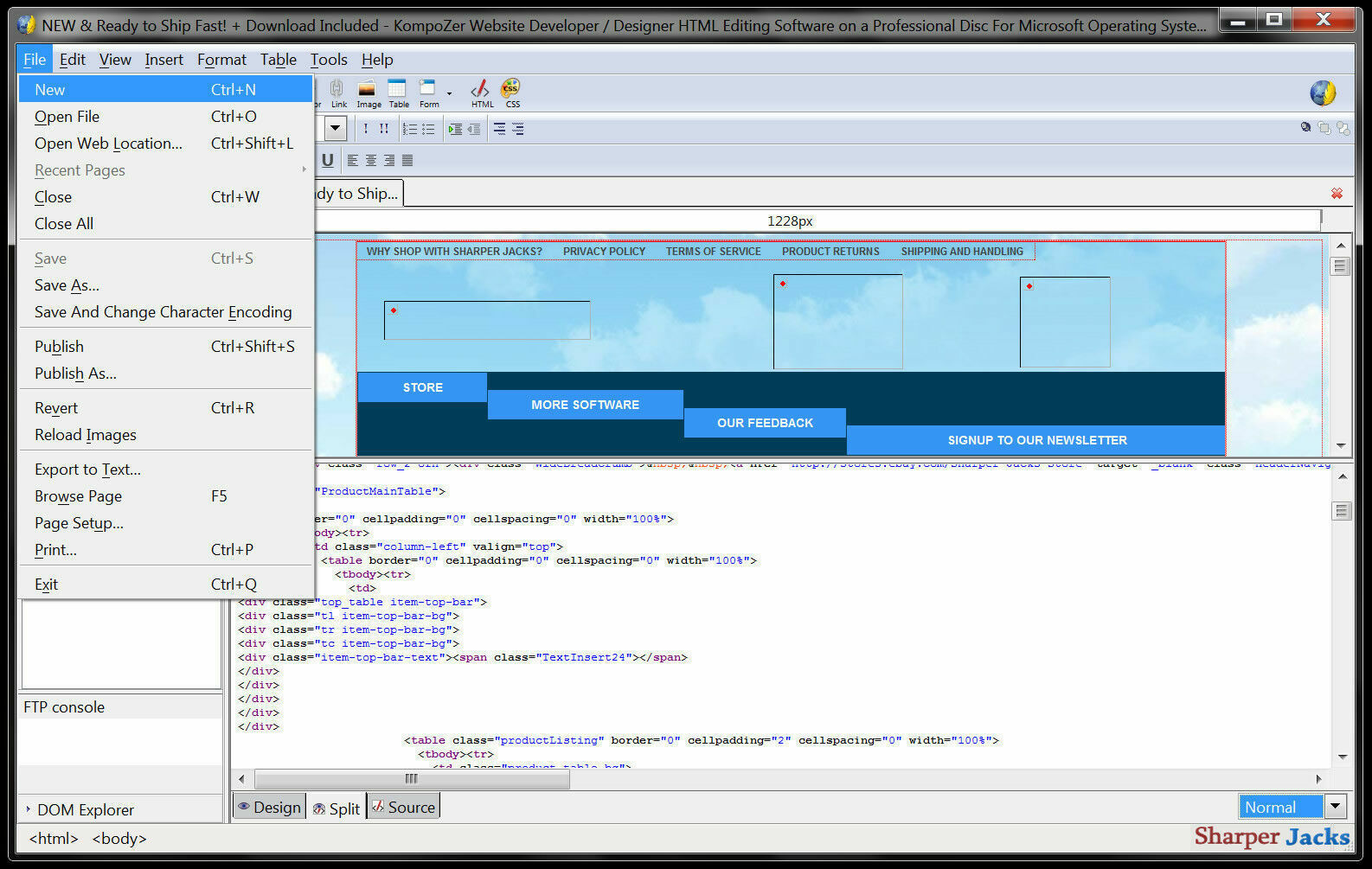 NEW & Fast Ship! KompoZer Website Developer / Designer HTML Editing Software PC