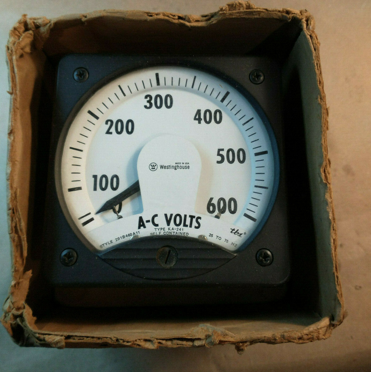 Westinghouse KA-241 Voltmeter Self Contained 0-600V 291B460A11 Panel Meter