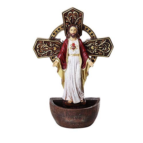 DIVINITY COLLECTION Sacred Heart of Jesus Holy Water Font 6.75" Wall Decor