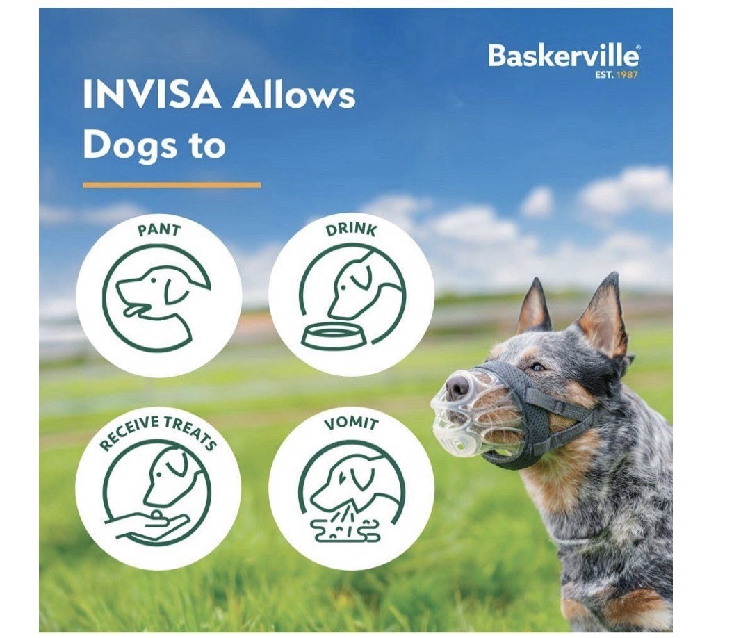 Baskerville INVISA Basket Dog Muzzle NWT SZ 6