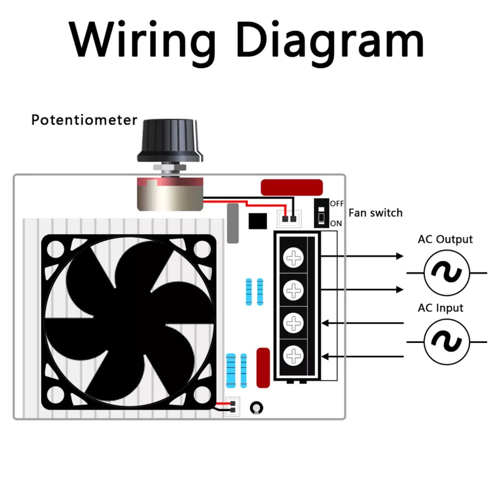 1PCS 10000W SCR Motor Speed Controller Volt Regulator Dimmer Thermostat