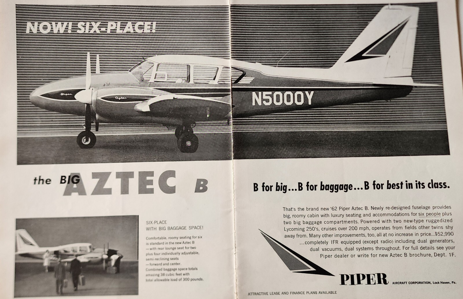 Piper Plane Picture Magazine Ad Aviation Flying Wall Art Decor