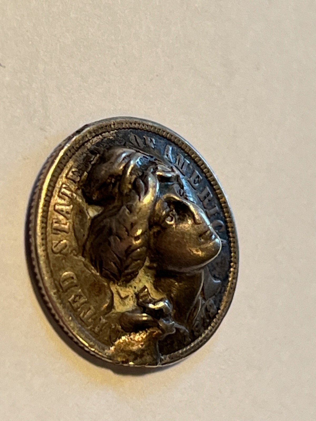 1912 Barber Dime Punch PUSH OUT Repousse 3D Coin