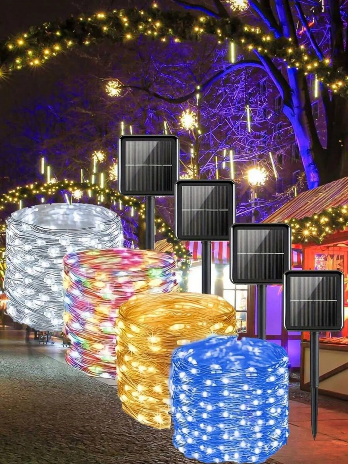 100 LED Solar Fairy String Light Copper Wire Outdoor Waterproof Garden Decor