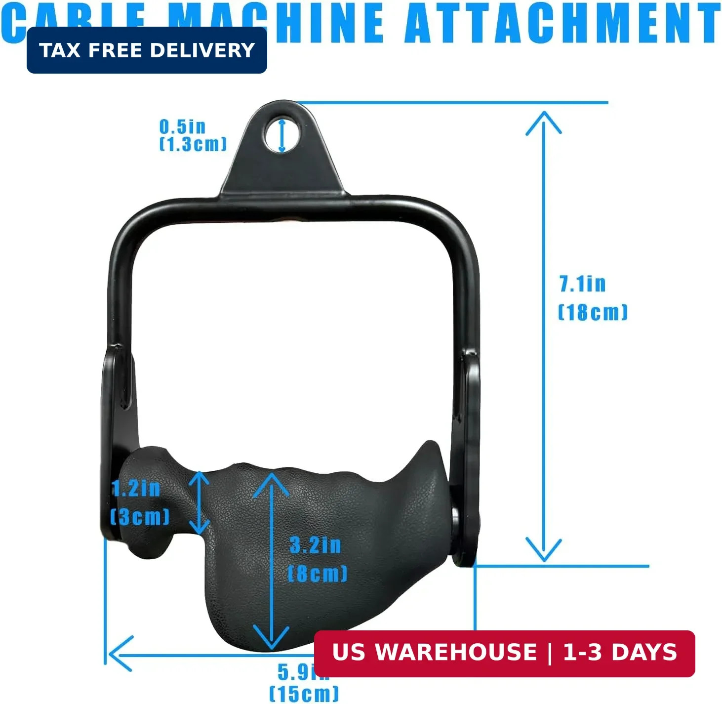 Ergonomic Tricep Rope Pulldown Attachments, Upgraded 27 32 40 & 47 Inch E