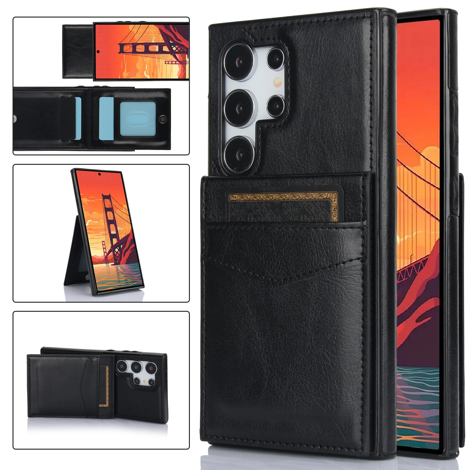 For Samsung Galaxy S26 Ultra S25 FE S24 S23 Shockproof Leather Wallet Stand Case