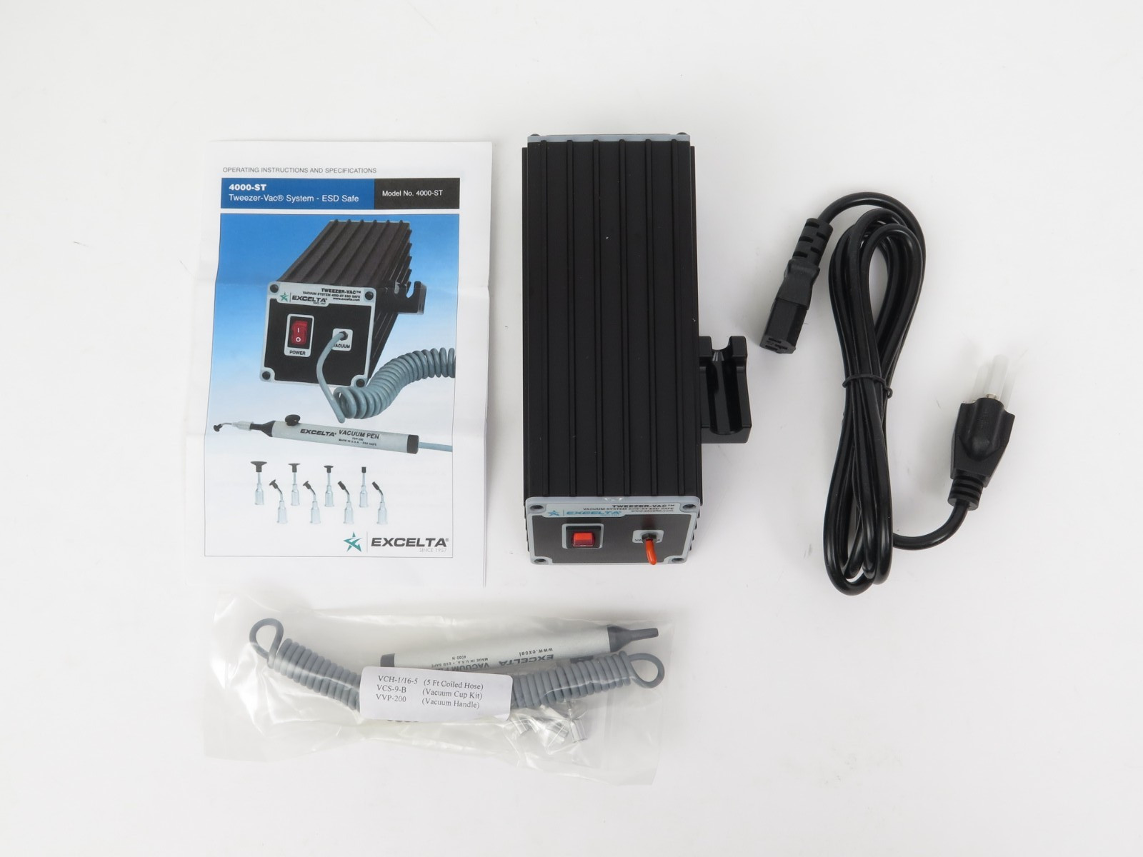 Excelta Tweezer-Vac 4000-ST Vacuum Pick-Up System New in Box ESD Safe