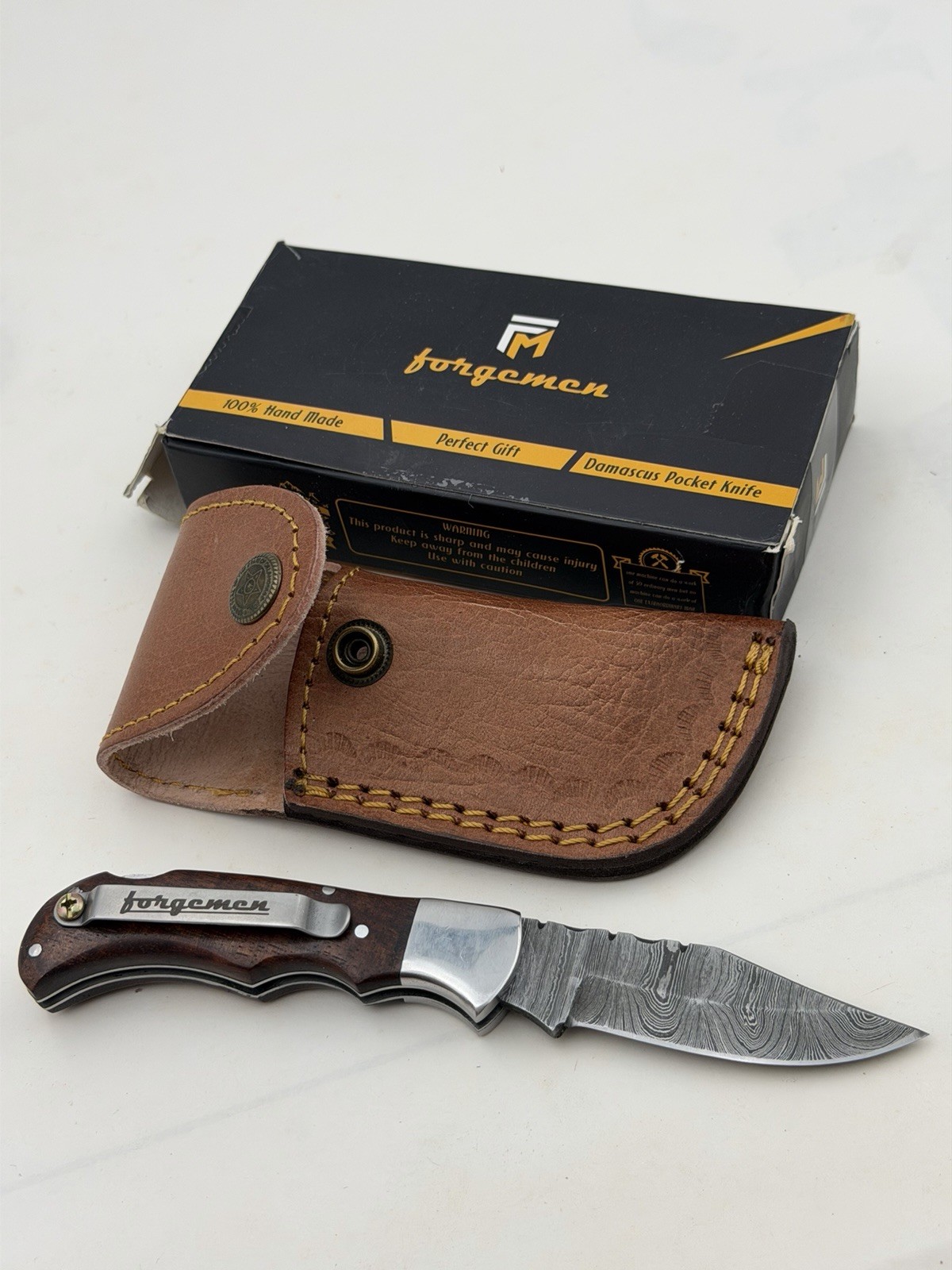 FM807 Pocket knife, Folding Clip Damascus Handmade Custom F1A