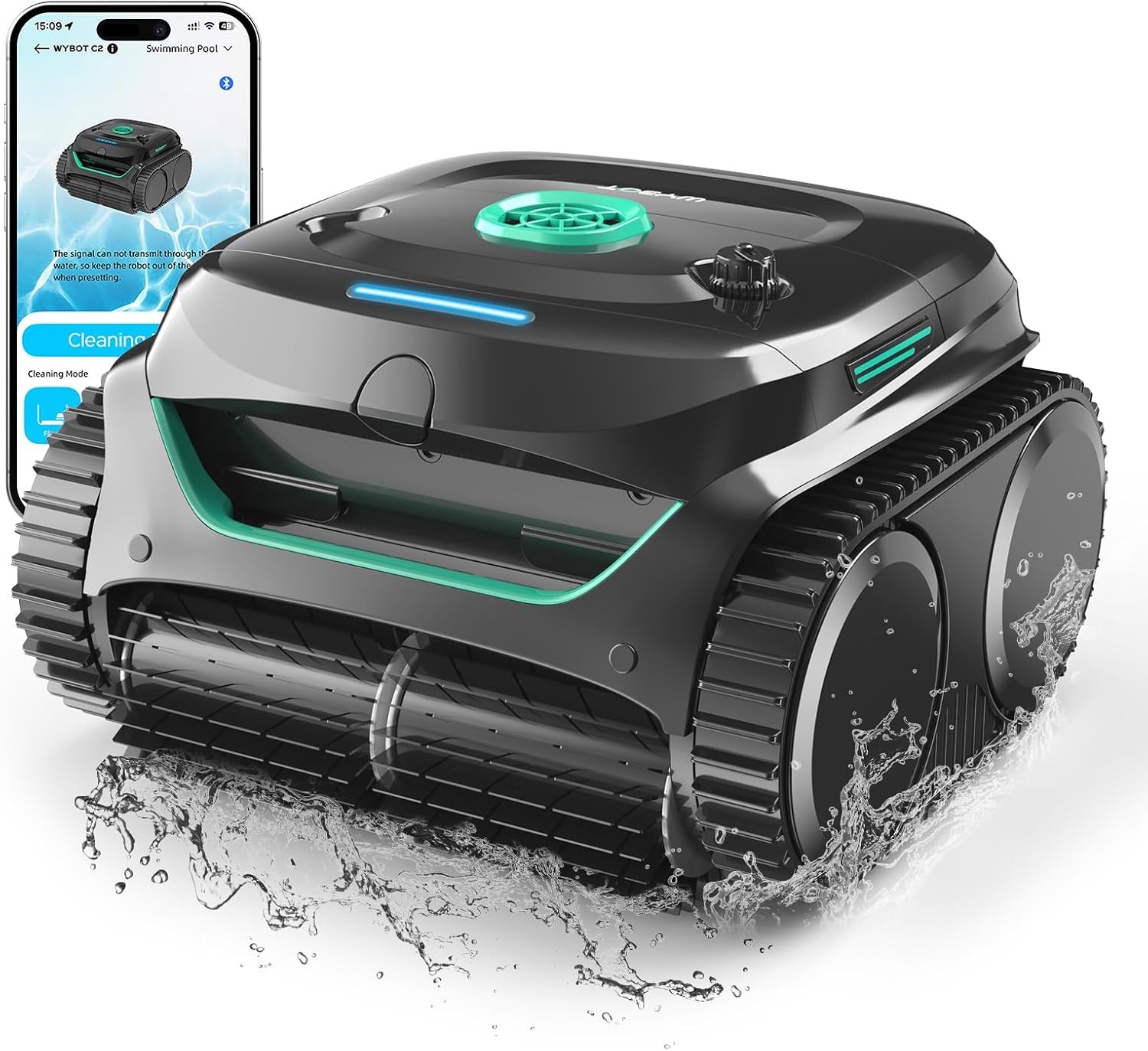WYBOT C2 Cordless Robotic Pool Cleaner, up to 2152 Sq.ft Cleaning Modes BGrade