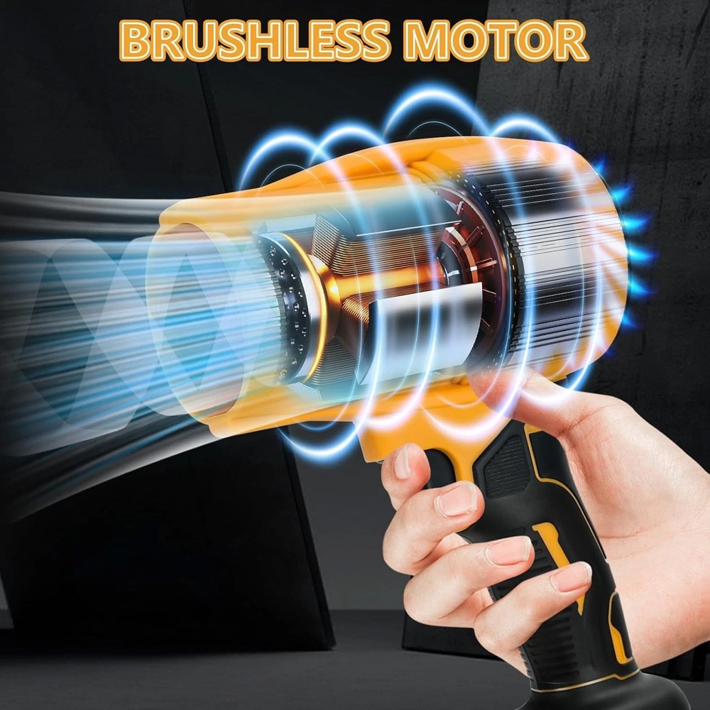 Cordless Handheld Turbo Blower Variable Speed Leaf Blower Nozzle w/ 2x Batteries