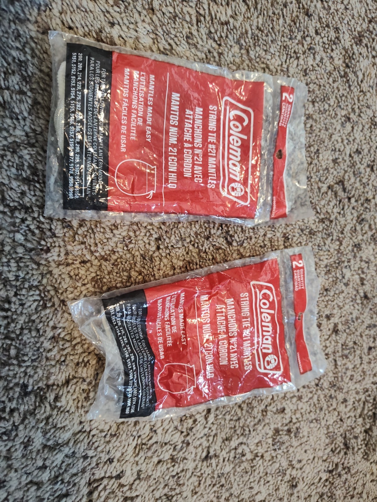 Genuine Coleman String Tie #21 Mantles for Camping Lanterns, Pack of 4