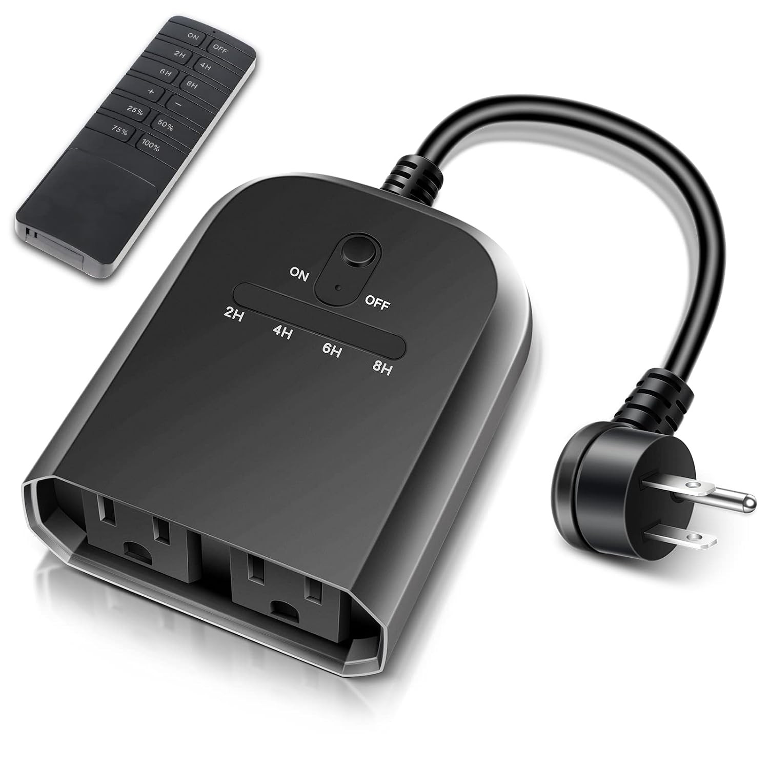 Outdoor Dimmer for String Lights, Remote Control Light Dimmer Plug In, Light Tim
