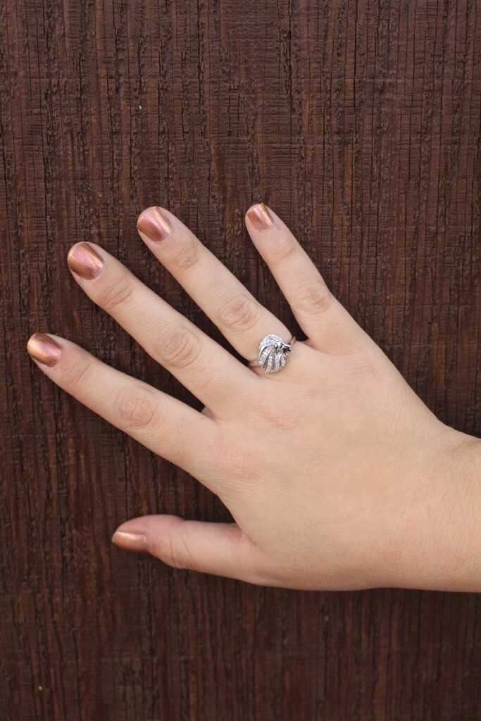 Alpha Delta Pi Alphie the Lion ring with CZs