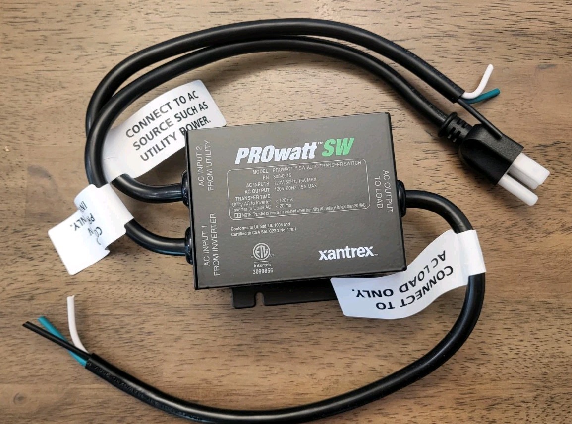 Xantrex Prowatt SW 15A Automatic Transfer Switch # 808-0915 Brand New