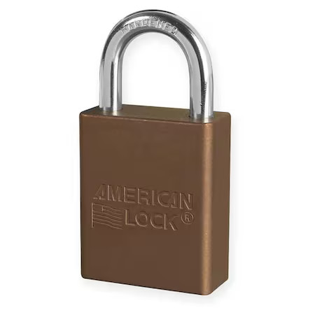 American Lock A1105kabrn Lockout Padlock, Keyed Alike, Aluminum, Brown, 1 In