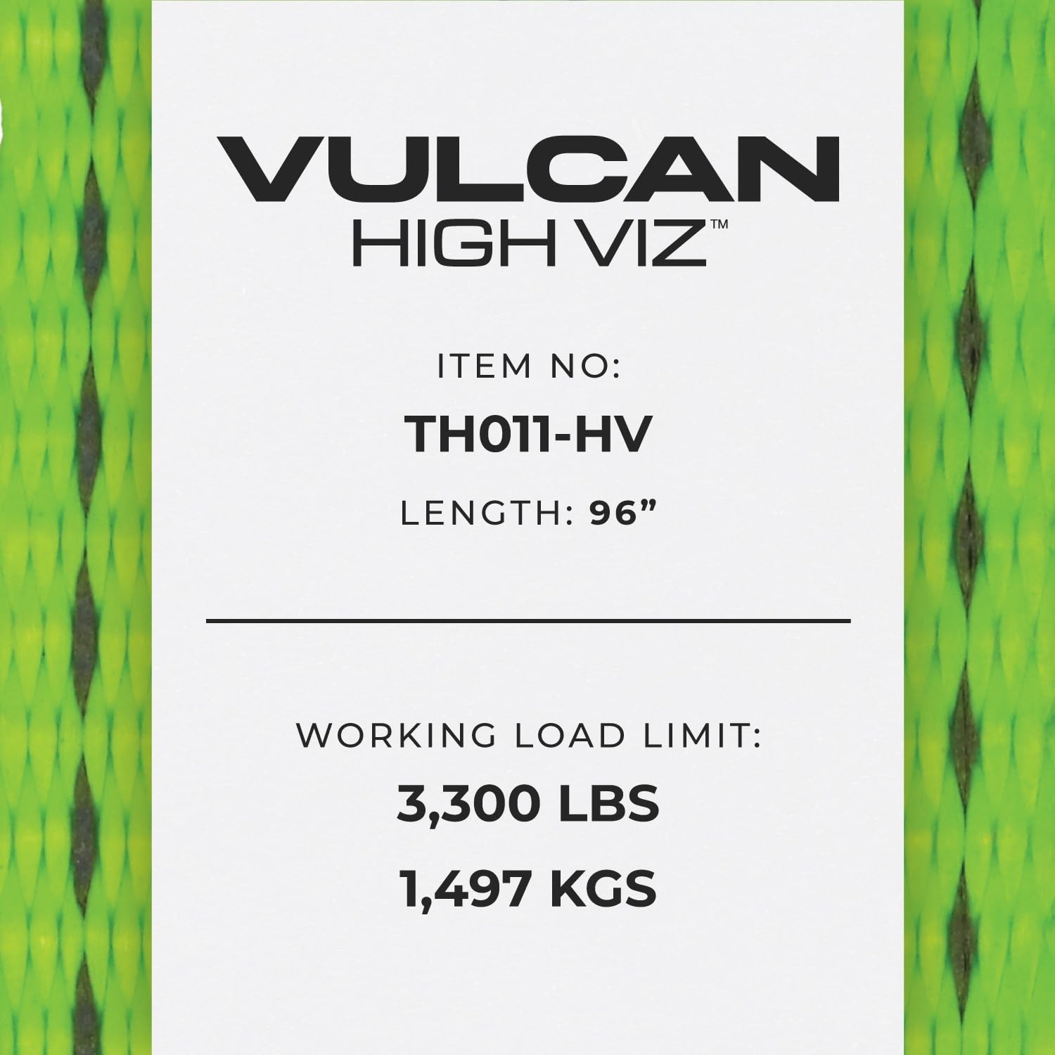 VULCAN Car Tie Down with Chain Anchors - Lasso Style - 2 Inch x 96 Inch - 4 P...