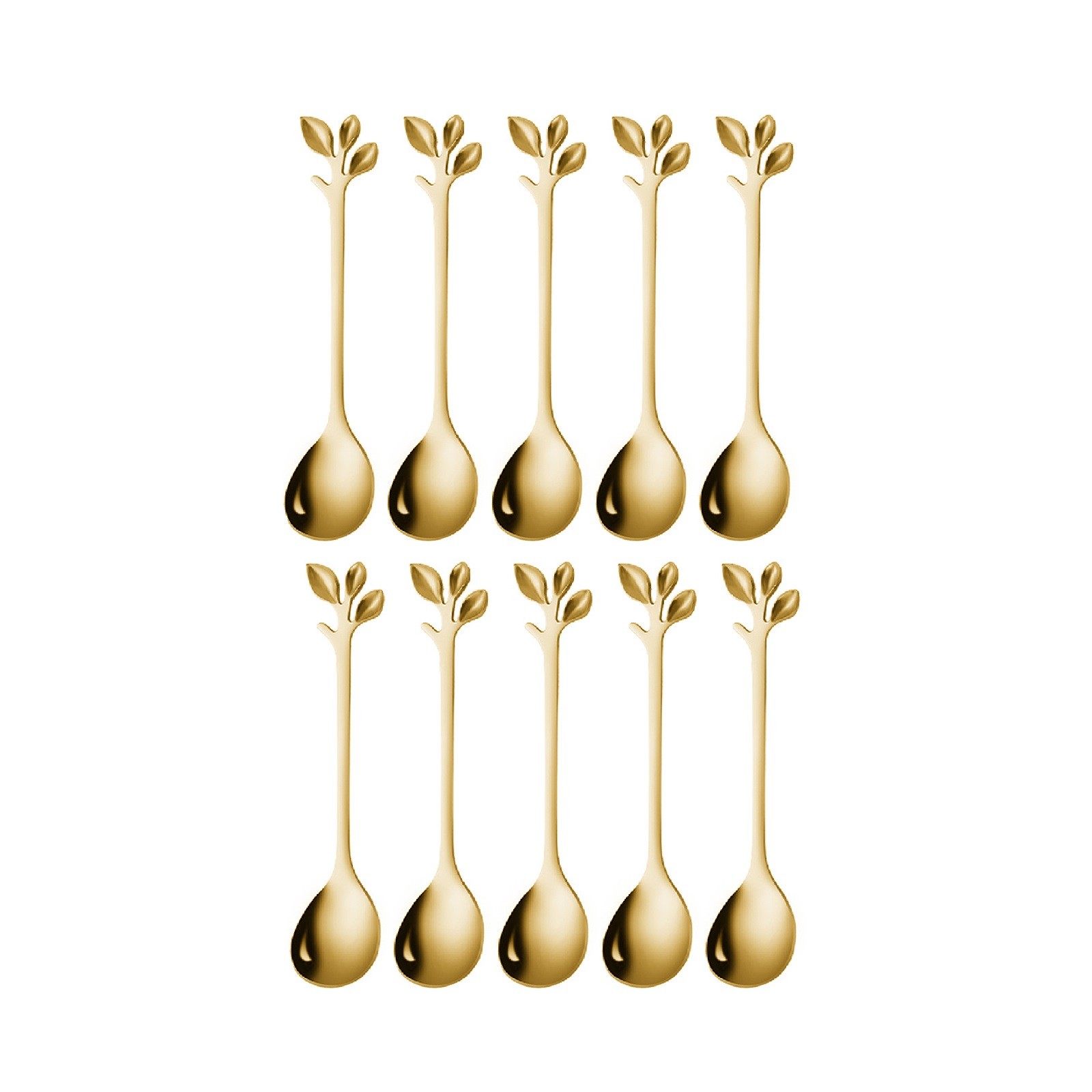 10Pcs Stainless Steel Spoon Branches Leaf Spoon Kitchen Tableware Cooking Gift e