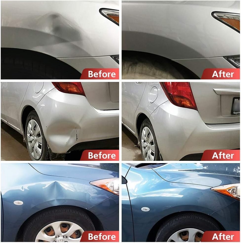 Ergonomic T-Bar Dent Puller Kit for Paintless Car Dent Removal - DIY Solution