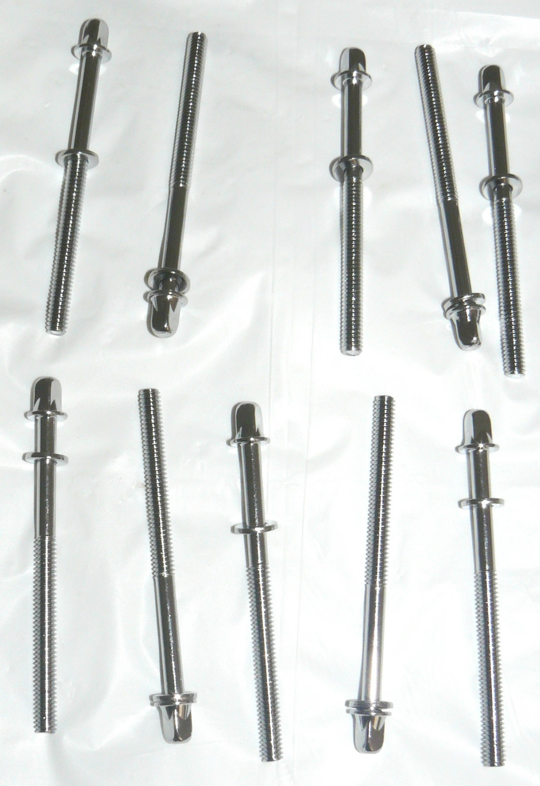 10 NEW Chrome Drum Tension Rods 75mm 3" Part Tom Snare Build Repair Restore