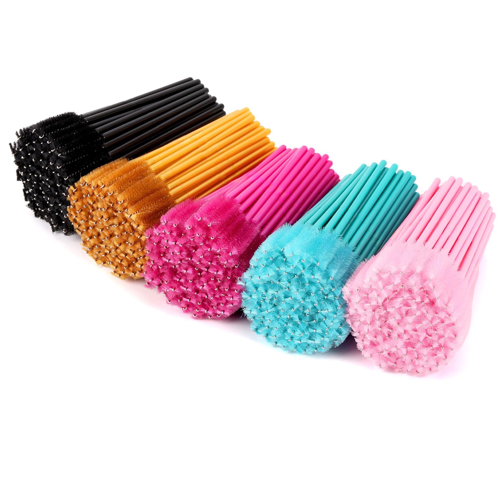 Tbestmax 500 Disposable Mascara Wands Eyelash Brush Spoolies for 5 Colors
