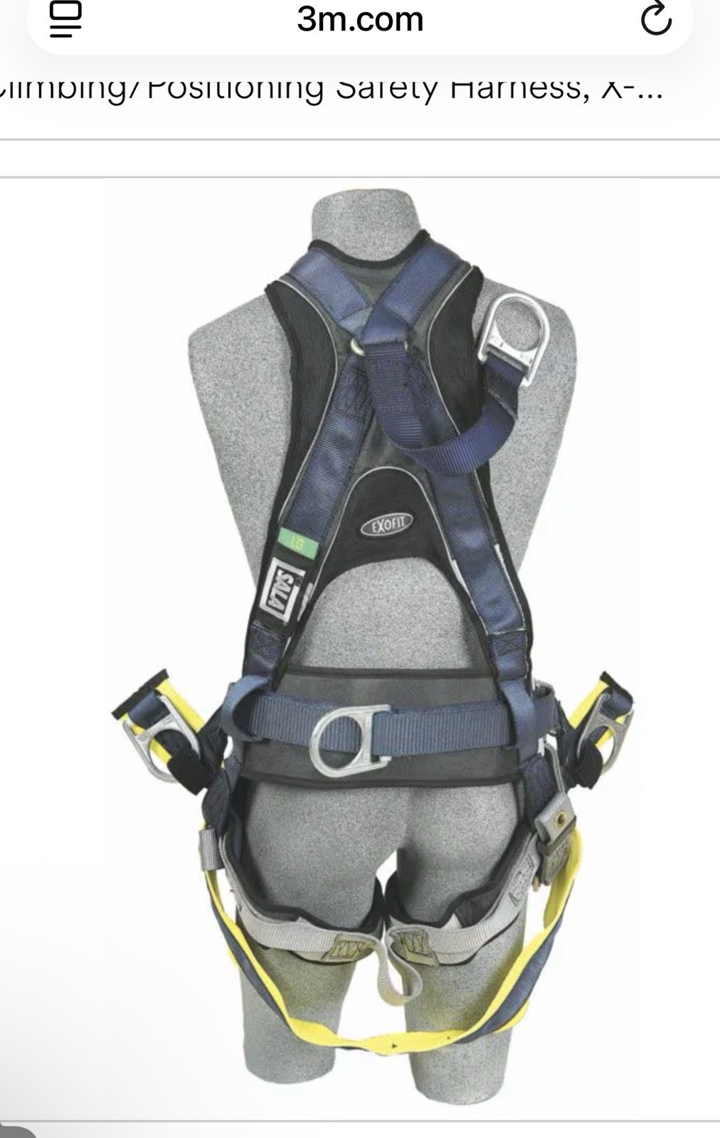 NEW 3M DBI-SALA Delta Construction Climbing / Positioning Safety Harness X-Large