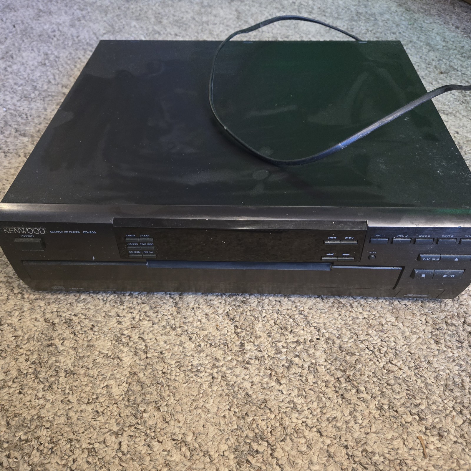 Kenwood CD-203 5 Disc CD Changer Player 1 Bit Dual D/A Convert NO Remote TESTED