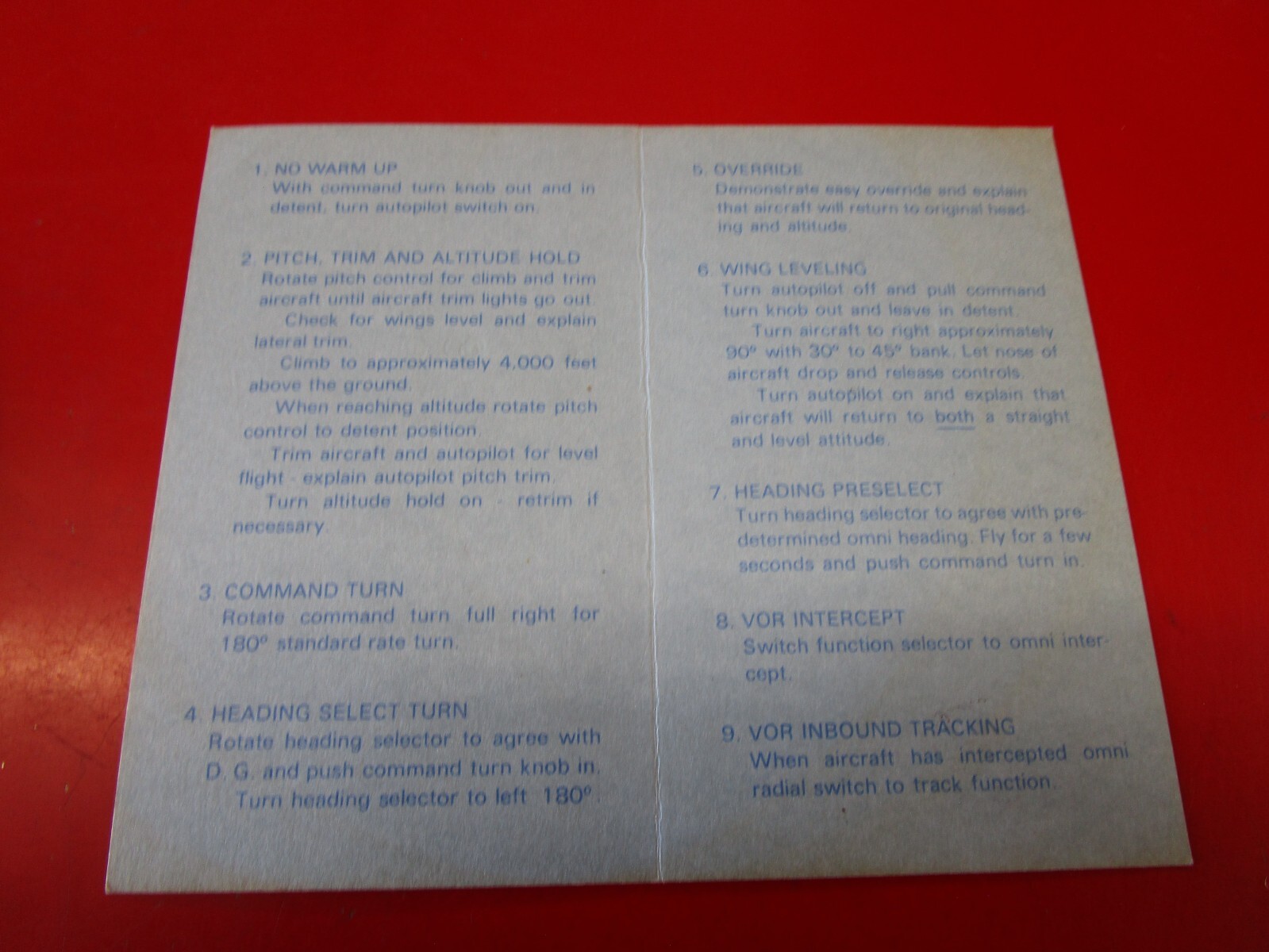 Vintage Cessna Nav-o-matic 400 autopilot pattern planner demonstration guide