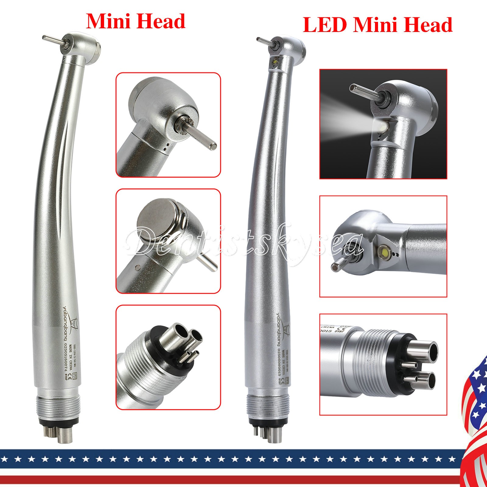LED Dental High Speed Handpiece Pedo Pediatric Mini Small Head 4 Holes NSK Style