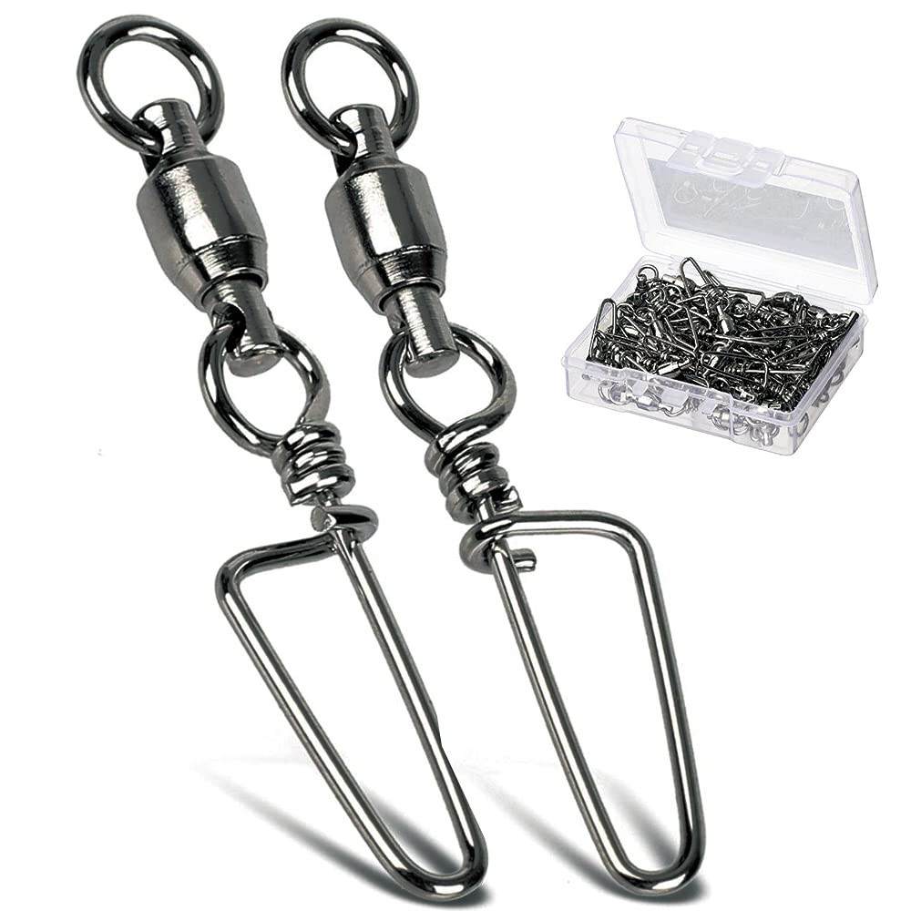 Saltwater Connector Fishing Snap Swivel High Strength Snaps Swivel Freshwater...