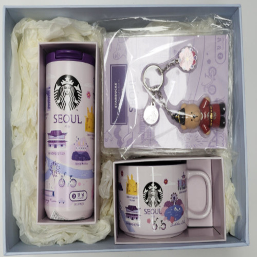 [3-in-1 Set] Starbucks Korea Annyeong Seoul Mug + Tumbler + Keychain Kit