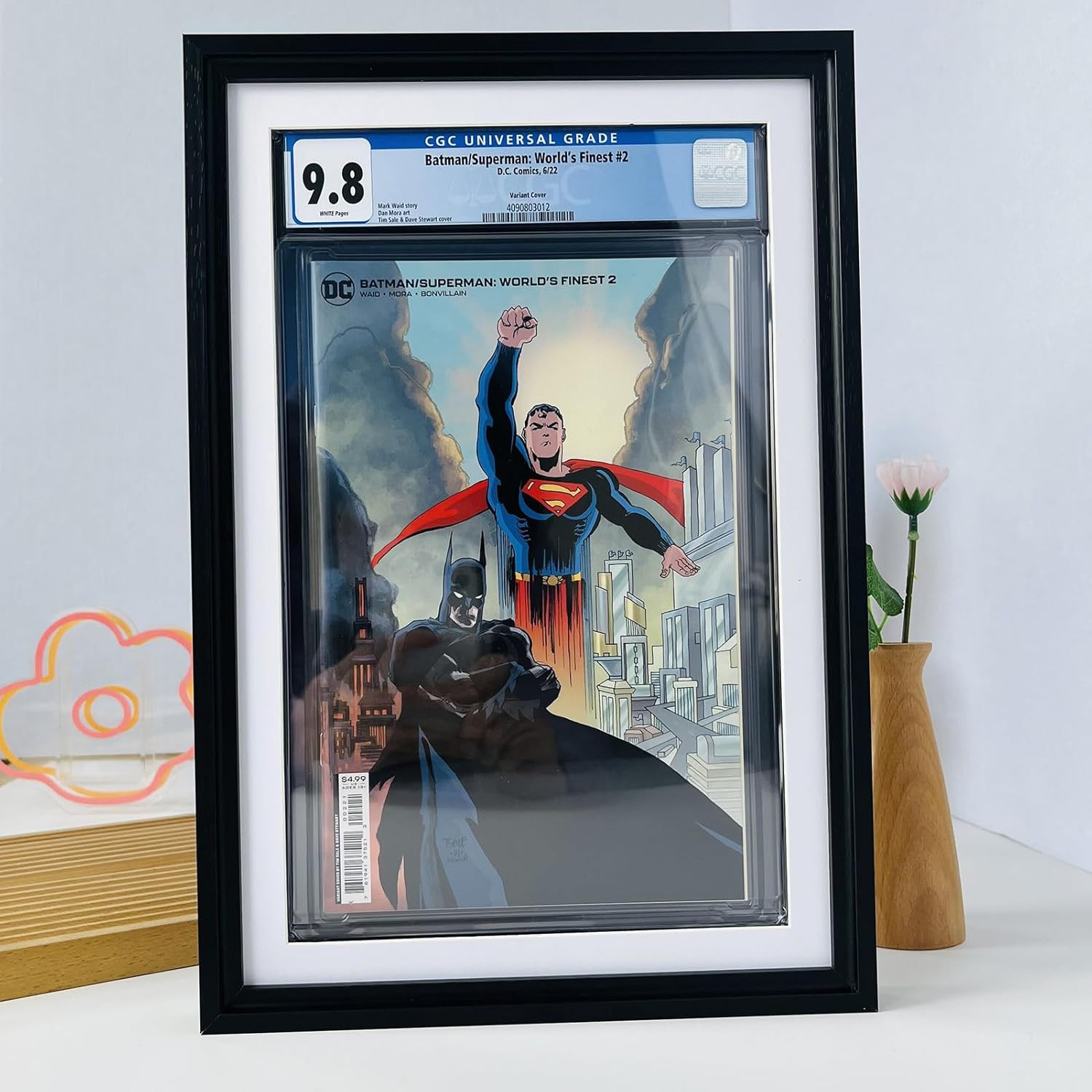 Single Graded Comic Book Frame for Standard CGC Graded Comic Books,Solid Wood (W
