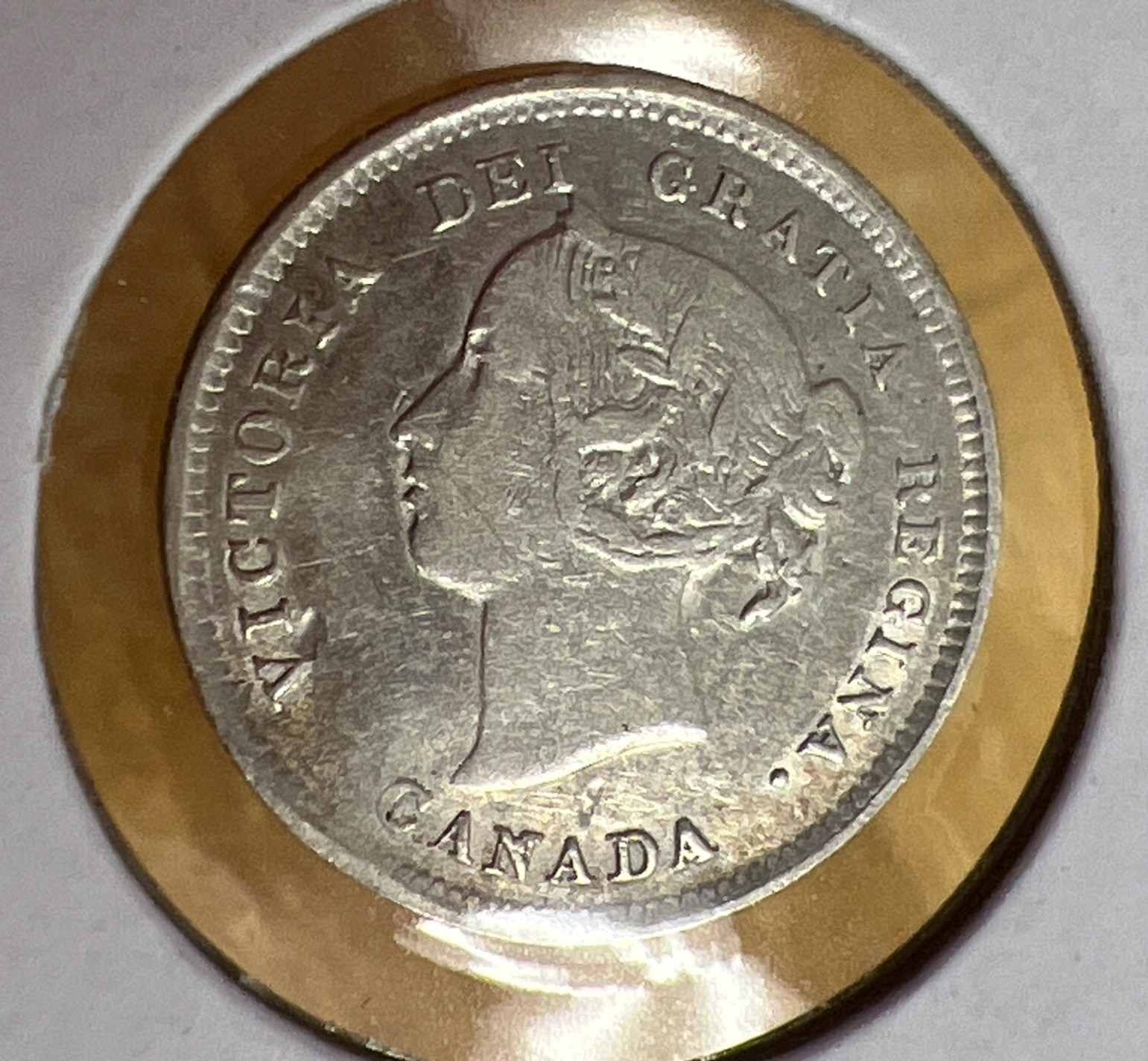 1885 Canada 5 Cents Silver Foreign Coin