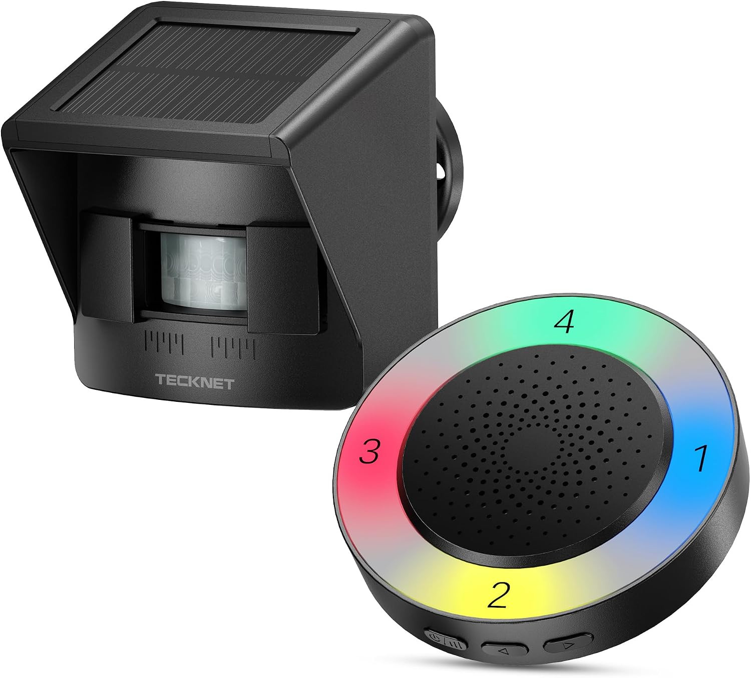 Solar Wireless Driveway Alarm with 2600FT Long Range & 36 Melodies & 5