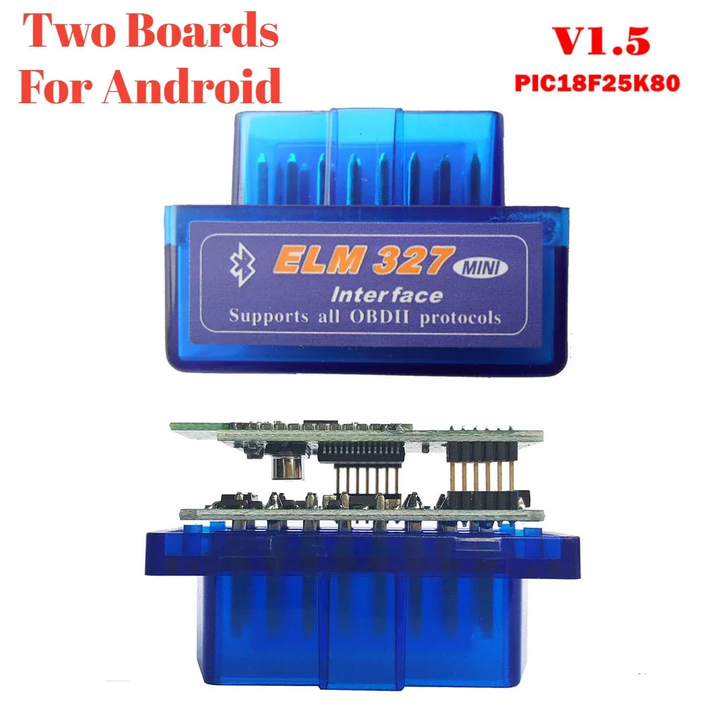 ELM327 V1.5 Double PCB Bluetooth 3.0/5.0 OBD2 OBDII Car Scanner PIC18F25K80