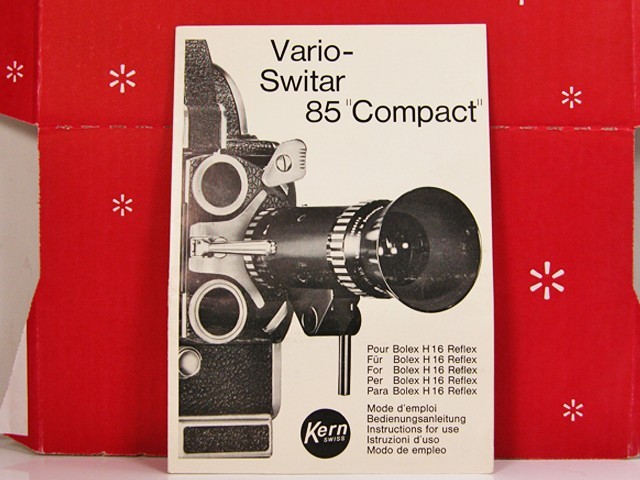 Bolex Vario-Switar 17-85mm Compact Zoom Lens FACTORY INSTRUCTION MANUAL Original