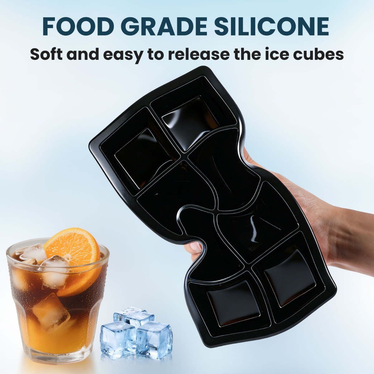 Round Square Ice Cube Ball Maker Tray Silicone Sphere Mold Bar Whiskey Cocktails