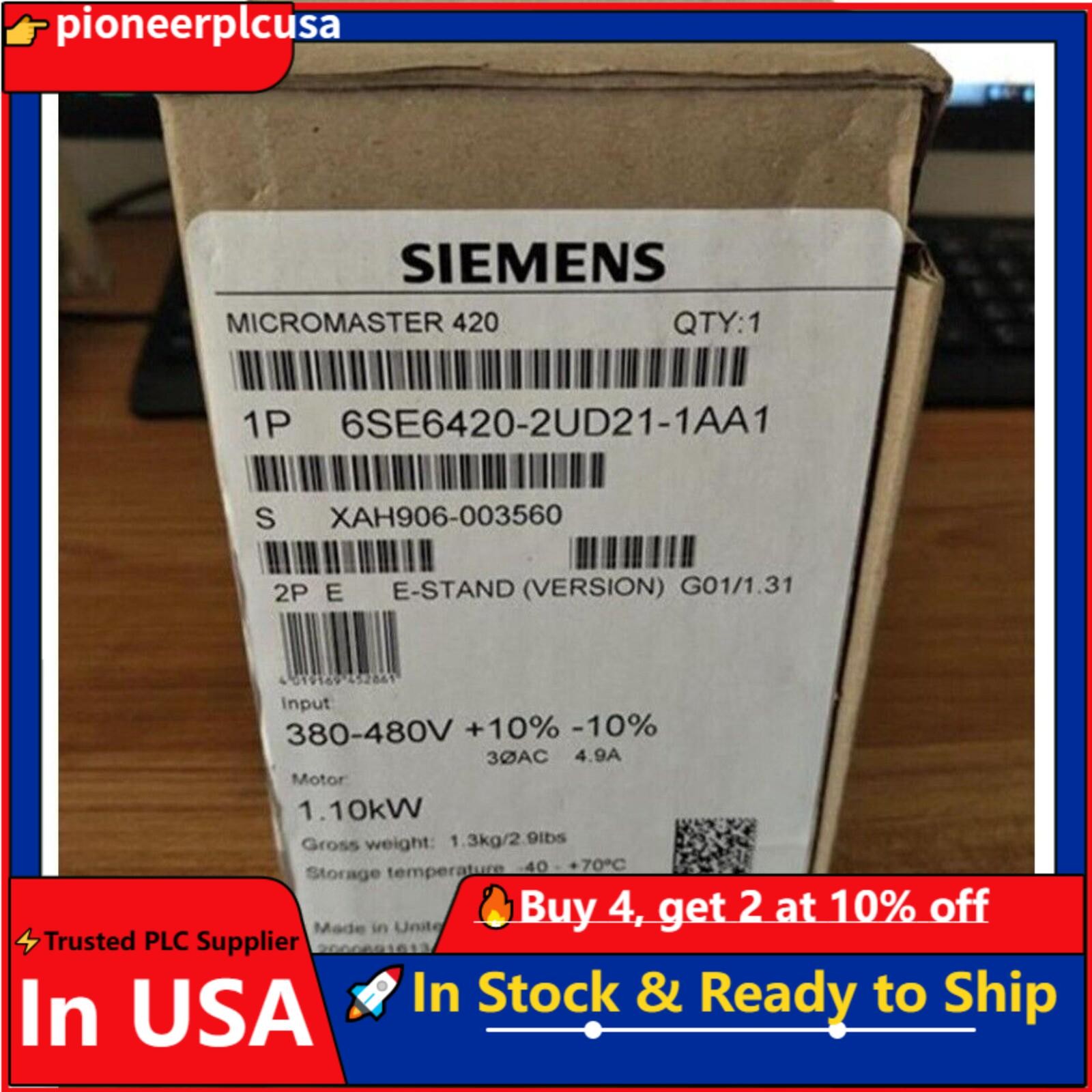 New Siemens 6SE6420-2UD21-1AA1 6SE6 420-2UD21-1AA1 1 Year Warranty Fast Shipping