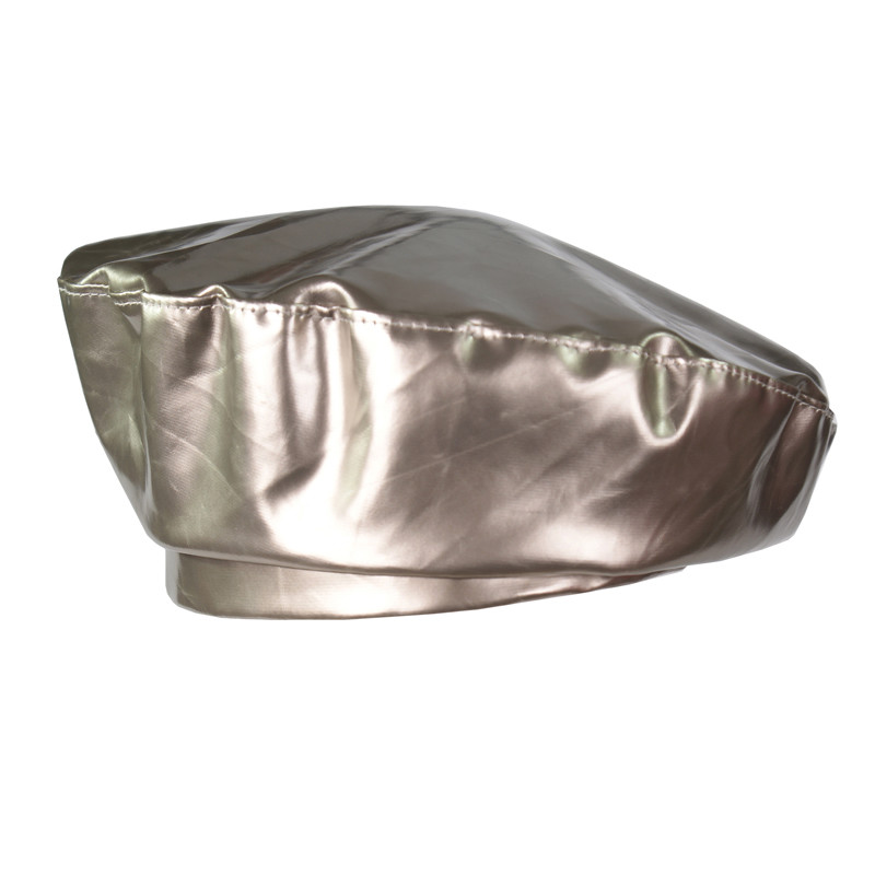 Vintage Women Patent Leather Beanie Beret Military Cap French Flat Hat Faddish