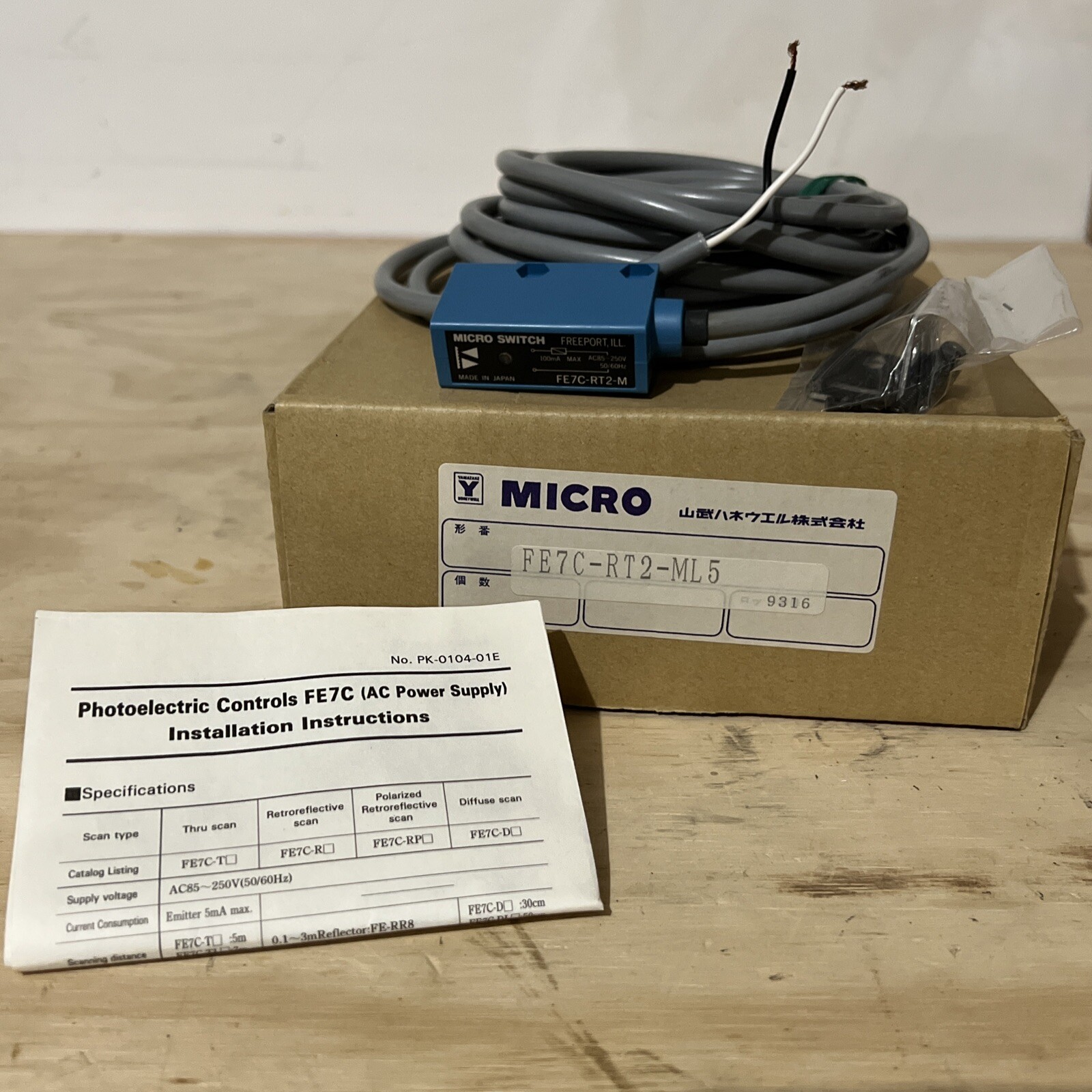 NEW IN BOX FE7C-RT2-ML5 HONEYWELL MICROSWITCH MICRO SWITCH PHOTOELECTRIC #7A