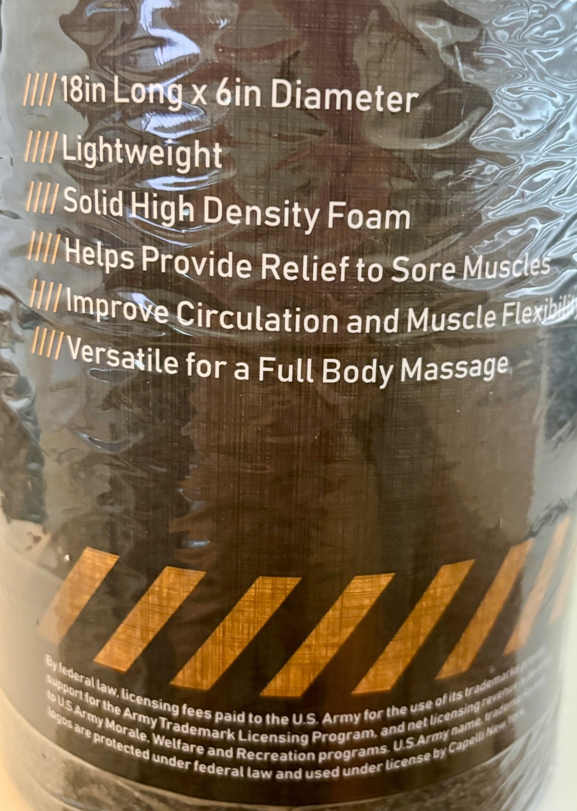 US Army 18" Black Foam Roller High Density