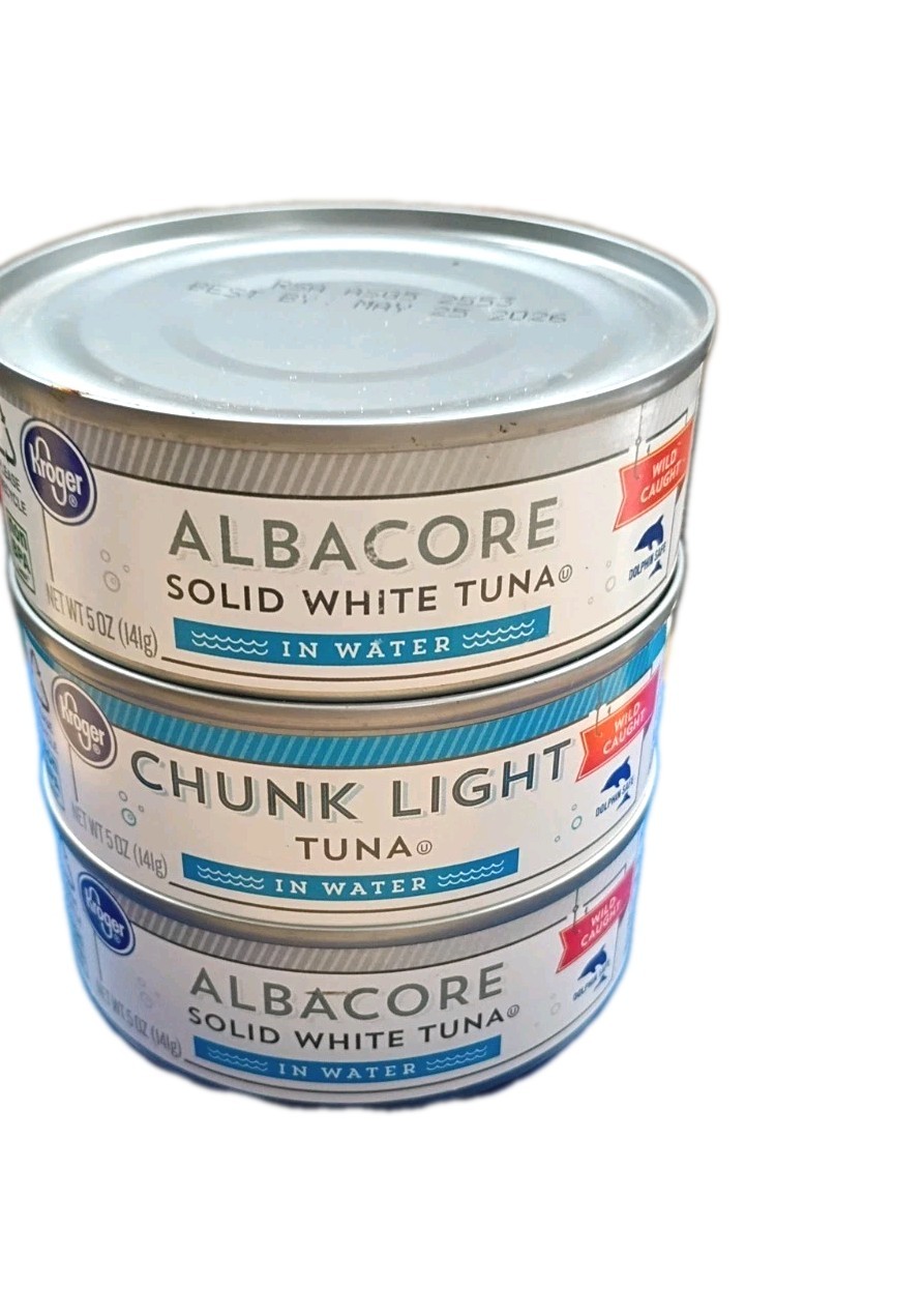 Kroger Albacore Solid White Tuna in Water 3 Cans 5 OZ Chunk Tuna BB 11/2026