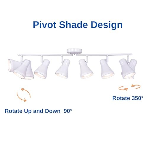 Foldable Track Lighting Fixtures, 6 Way Pivot Shade Ceiling LED Lights,Modern