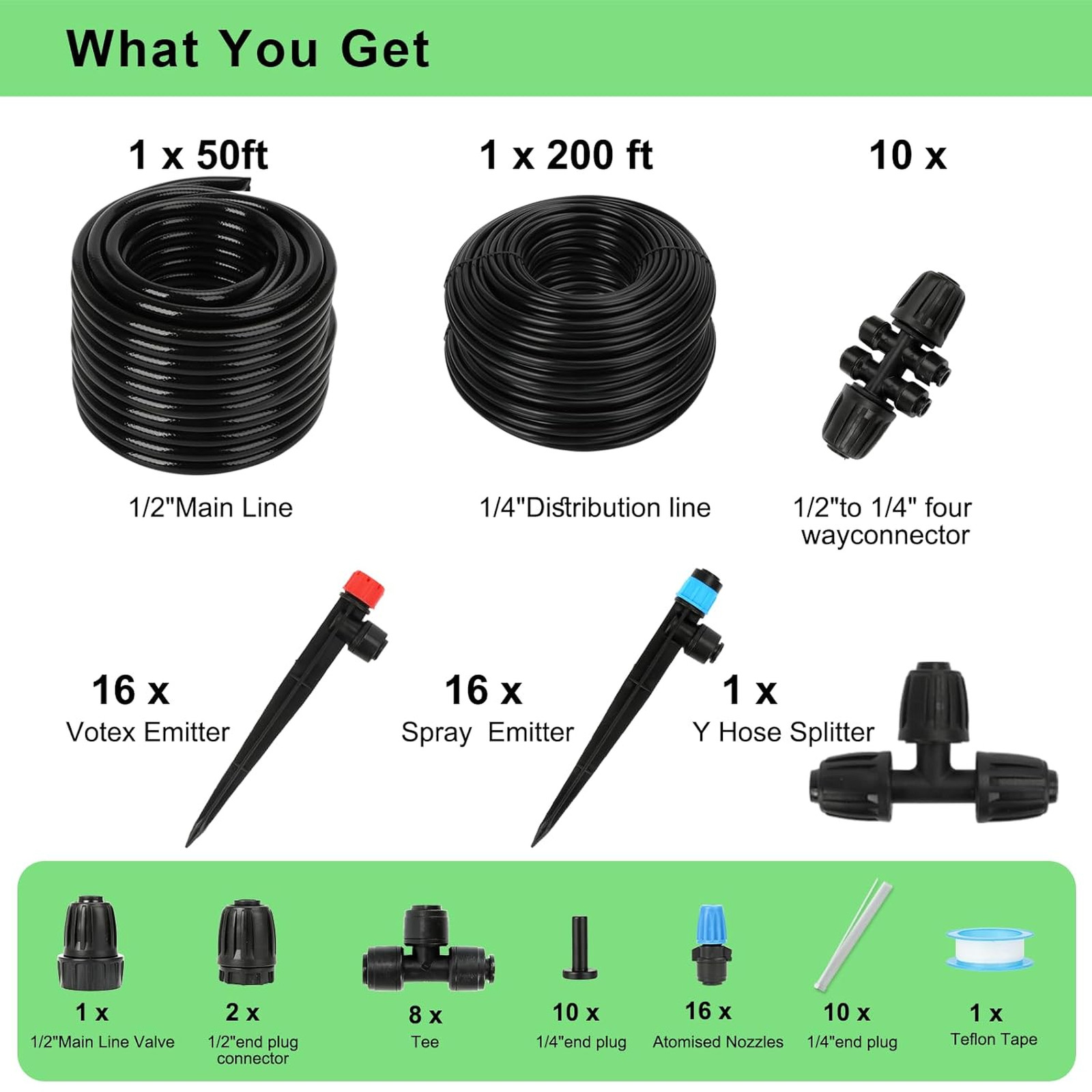 250FT Drip Irrigation Kit – 2026 New Quick-Connect Micro Irrigation System with