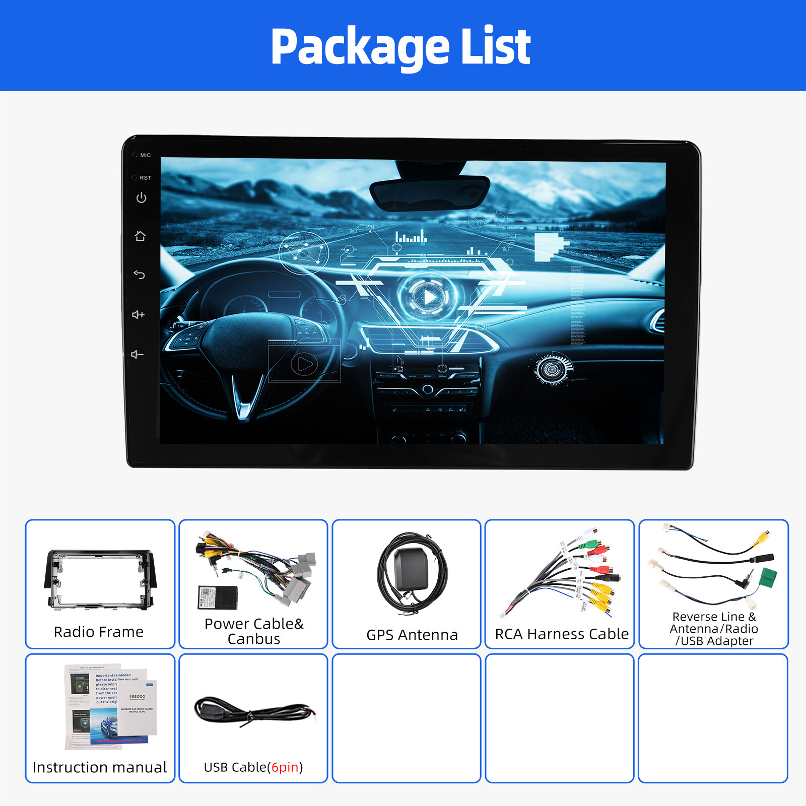 For Honda Civic 2016-2021 Apple CarPlay Android 13 Car Stereo Radio GPS WiFi