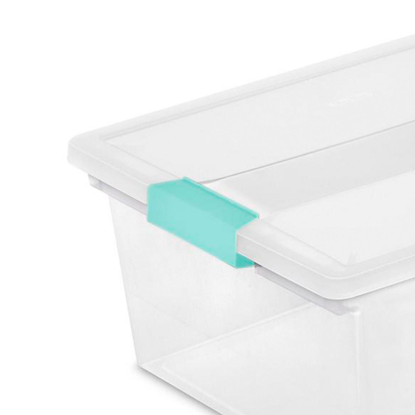 Sterilite Deep Plastic Stackable Storage Bin w/ Clear Latch Lid, Clear (4 Pack)