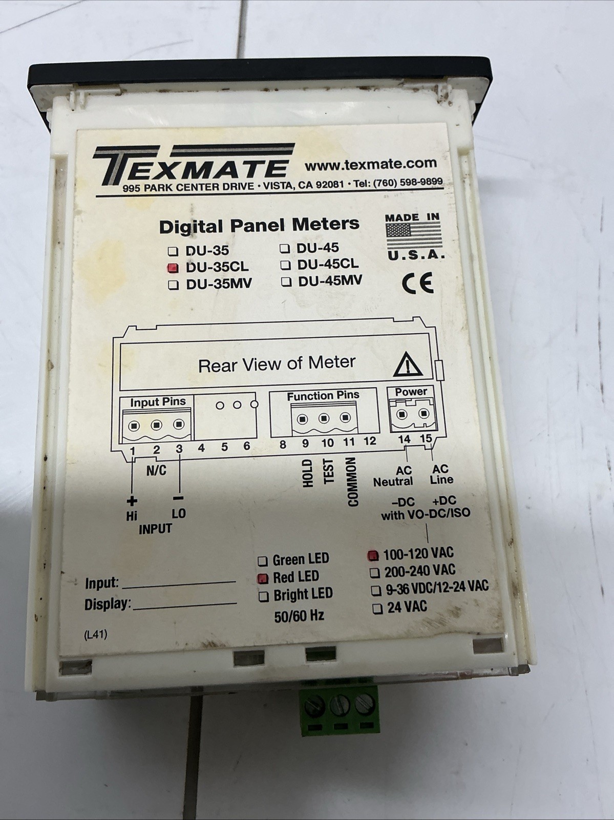Texmate DU-35CL Panel meter Z-944
