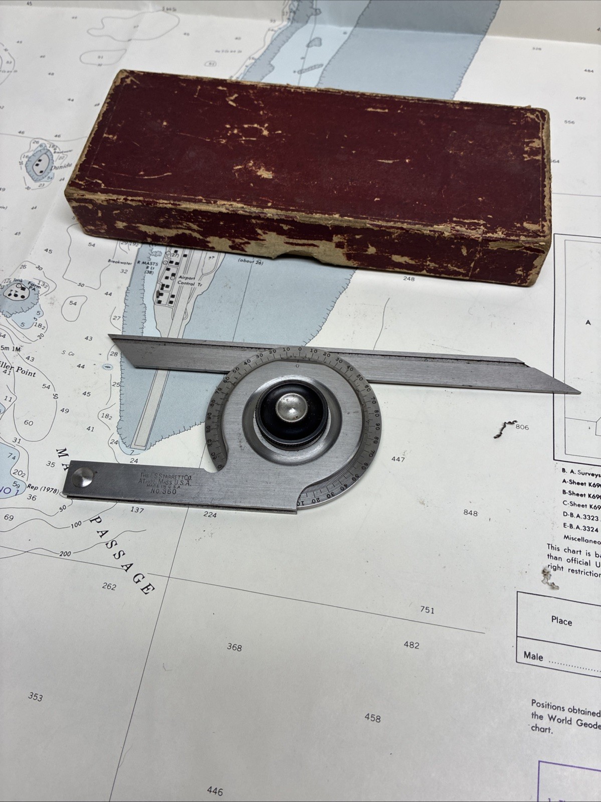 Vintage Starrett Universal Bevel Protractor No. 360