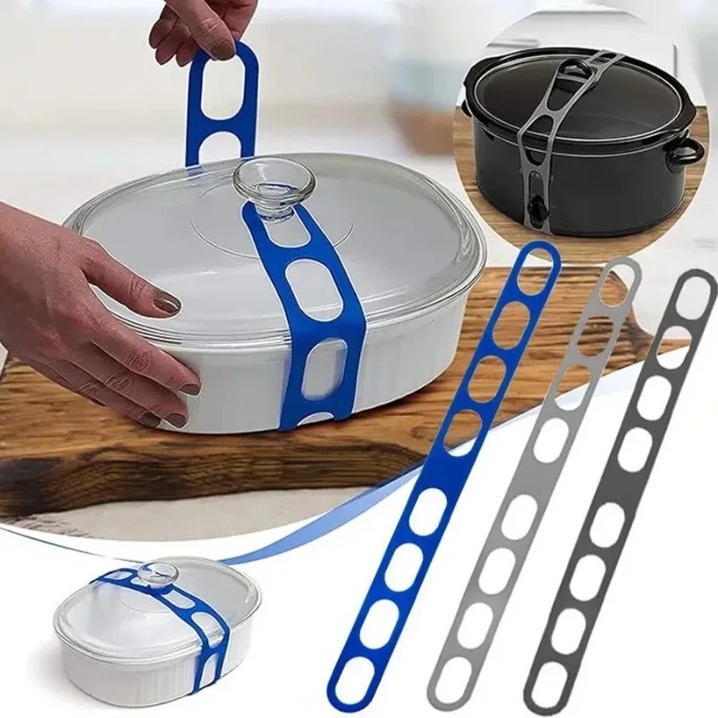 54cm Silicone Lid Strap Elastic Band Reusable Pot Lid Holder Universal