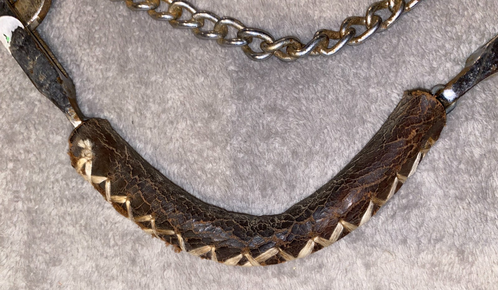 LEATHER NOSE MECHANICAL HACKAMORE WITH CHAIN HORSE SIZE